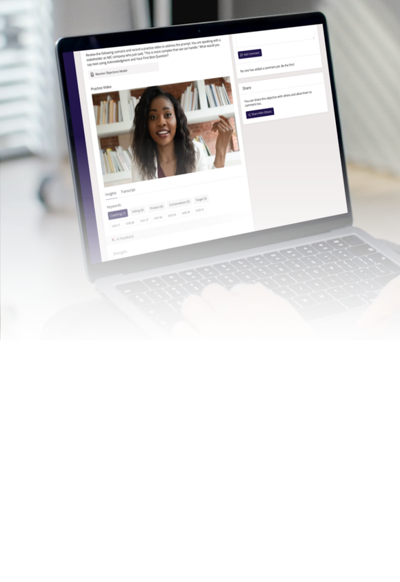 picture of a laptop on a person's lap with the accelerateai coaching tool open